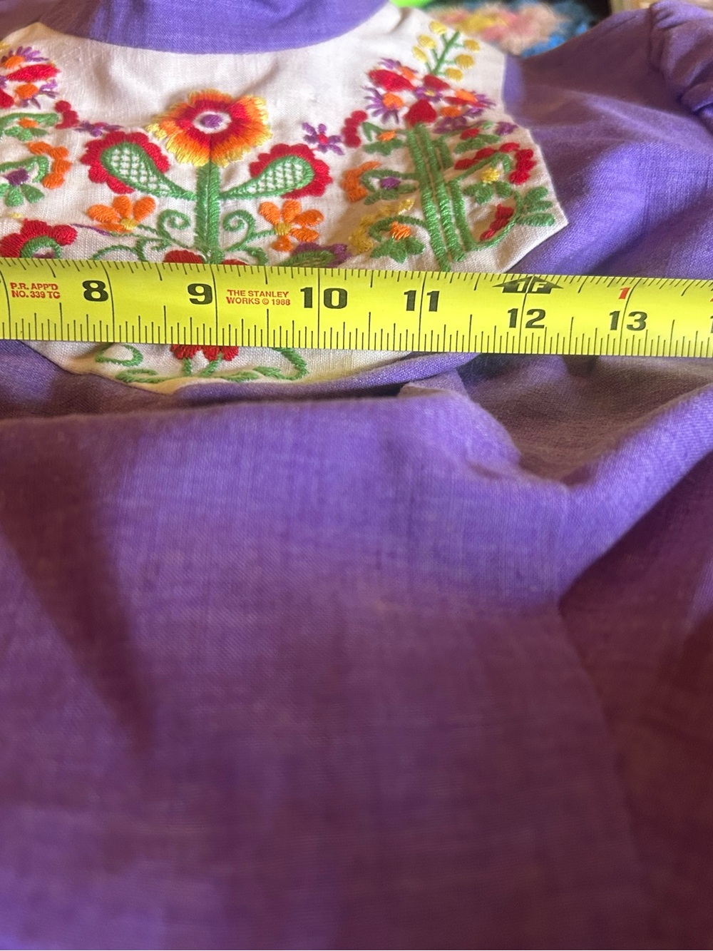 Lanz original Lavender Long-Sleeve prairie  embroidered Dress - Picture 9 of 16